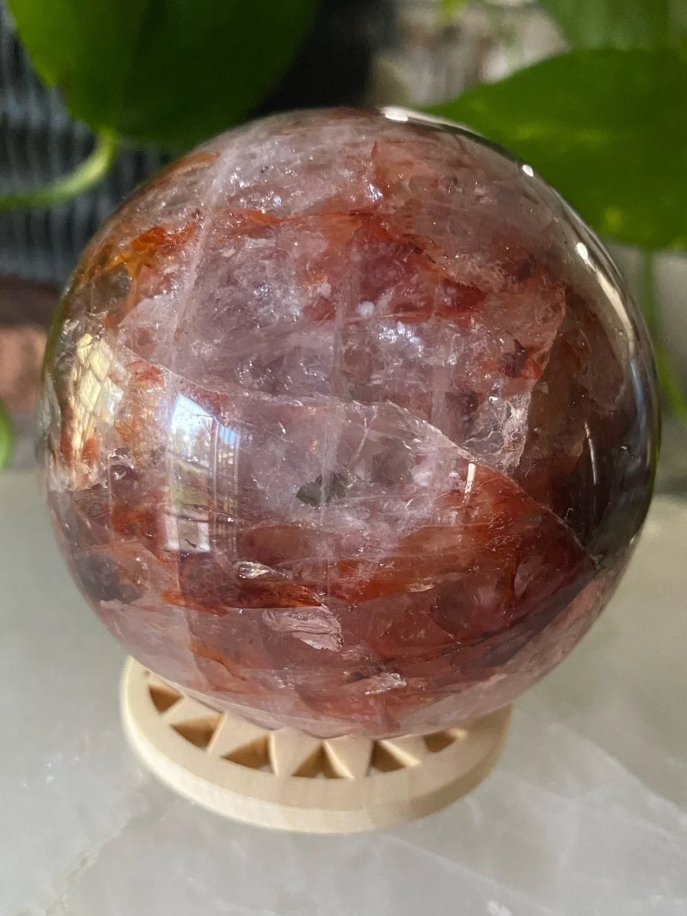🔥✨ AAA Brazilian Fire Quartz Sphere — 2.7” of Pure Fire! ✨🔥